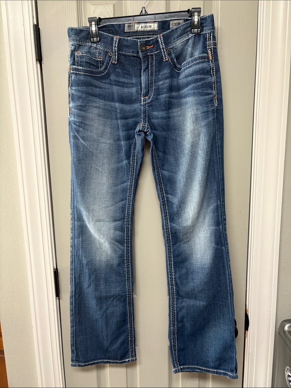 BKE Men's Blue Bootcut Jeans - Faded Indigo Size 31R